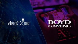 Boyd and Aristocrat Logos Over Different Backgrounds