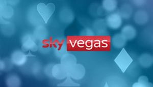 Sky Vegas Logo on a Blue Background