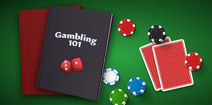 A picture of gambling books and chips on a table